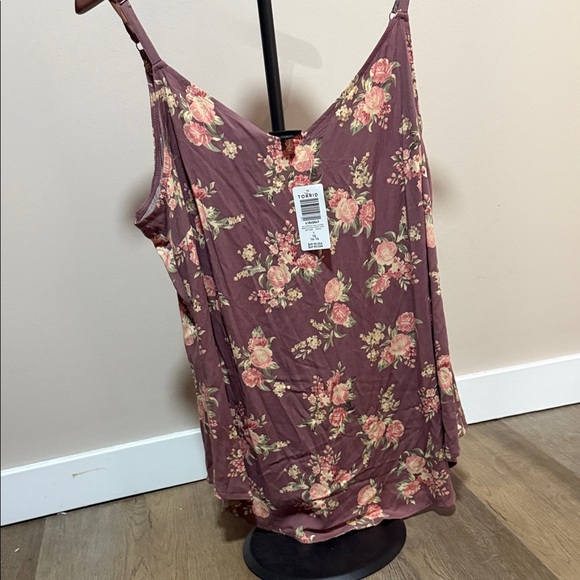 Torrid Floral Camisole in Mauve and Pink - Picture 6 of 6